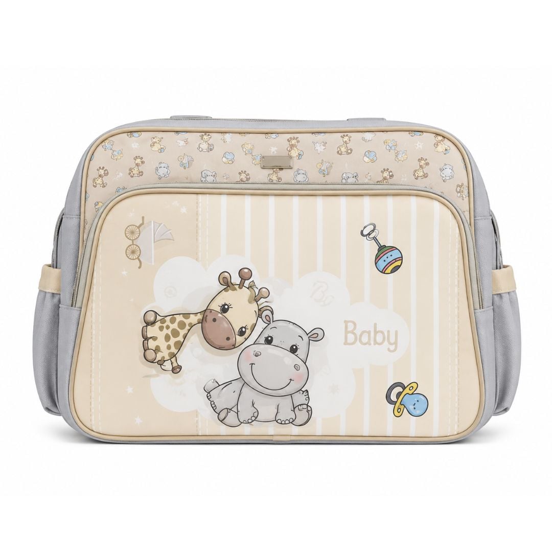 BOLSO CARTERA PAÑALERA PARA BEBE CON DISEÑO - BEIGE - 2