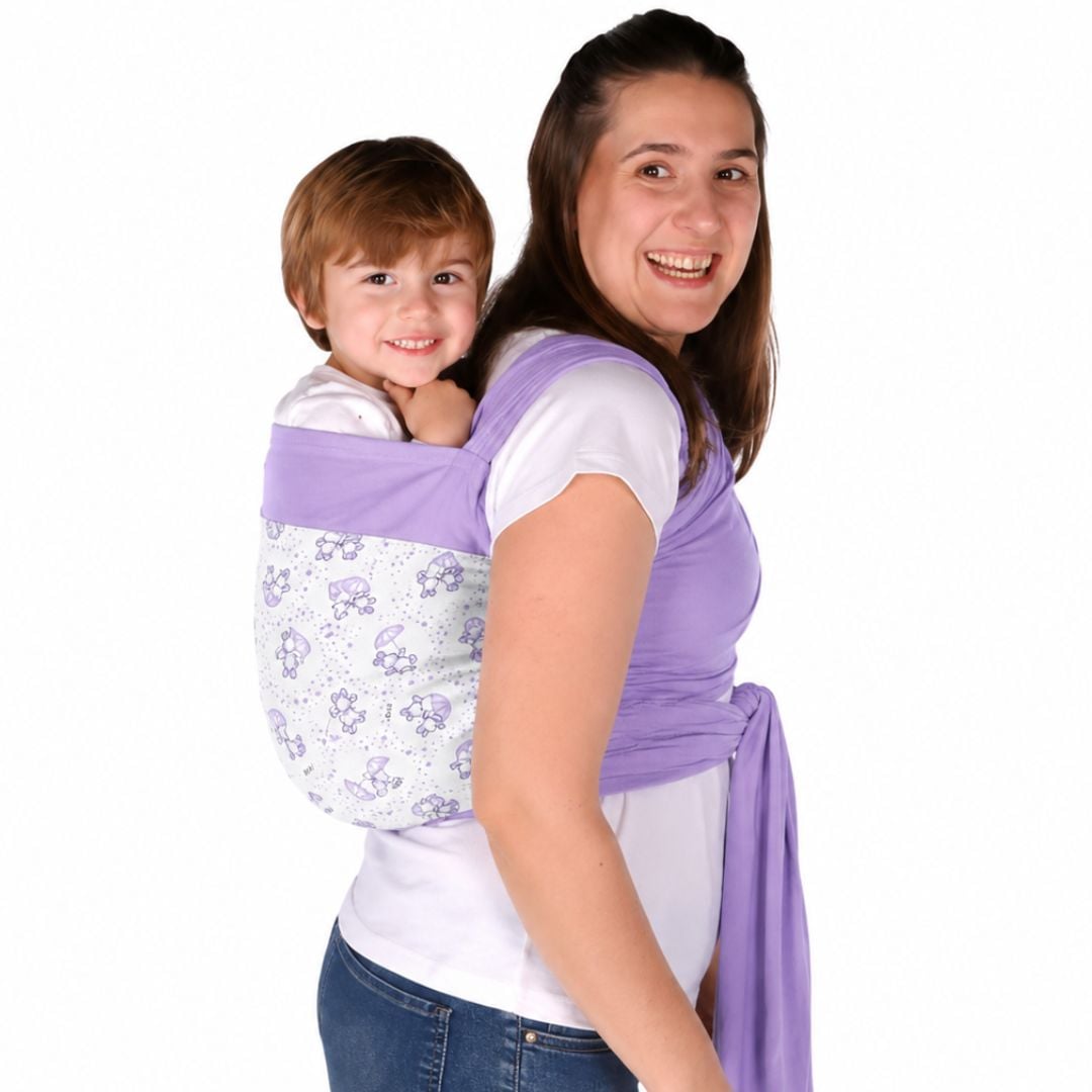 PORTA BEBE FULAR DOS PIEZAS 100% ALGODÓN - LILA - 1
