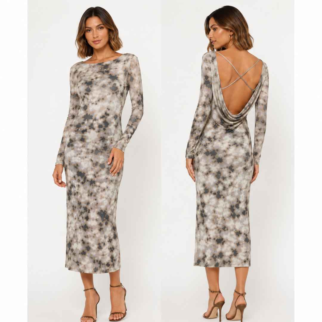VESTIDO DE MAYAS CASUAL PARA MUJER CON CORTE MODERNO - 1