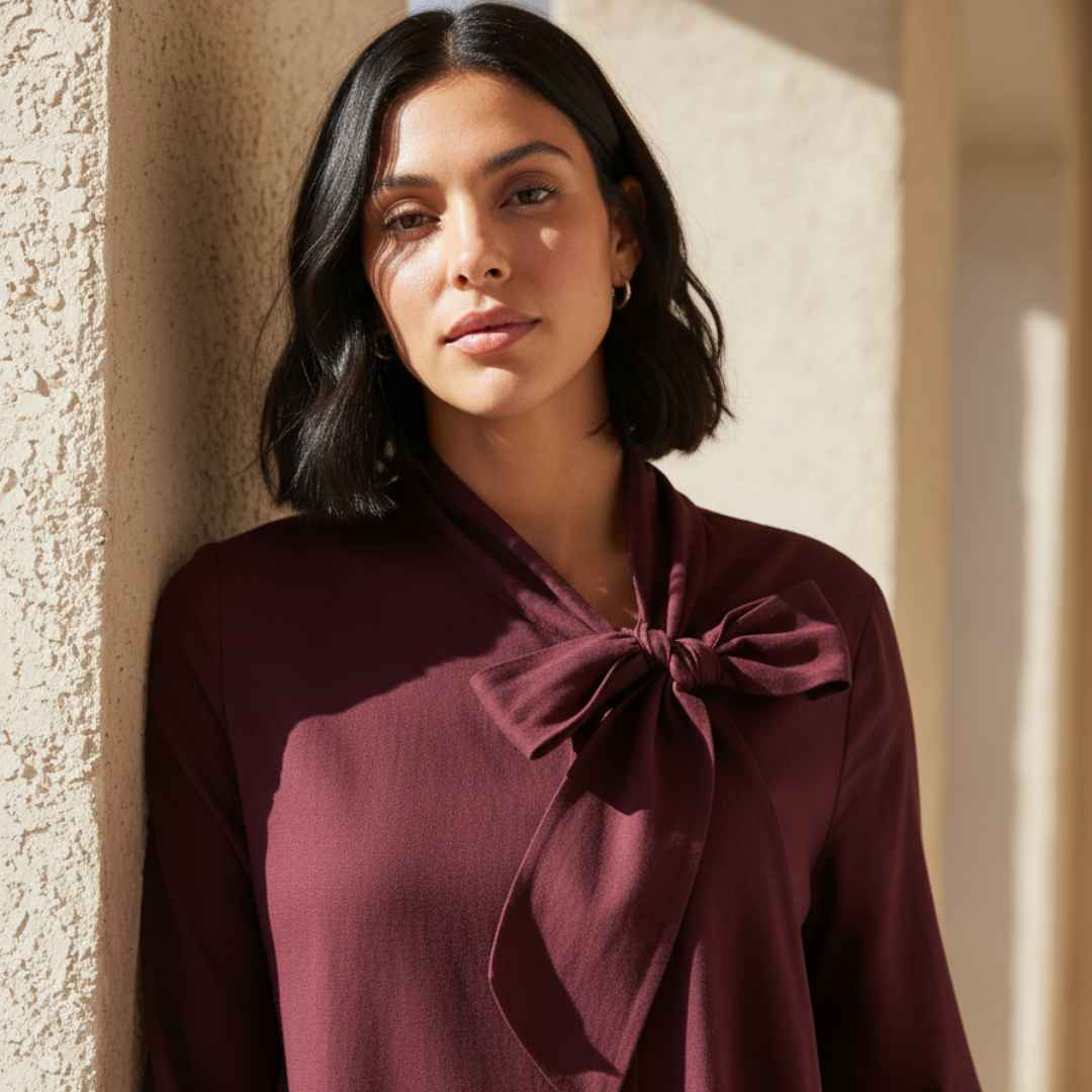 BLUSA PARA DAMA COLOR VINO - 2