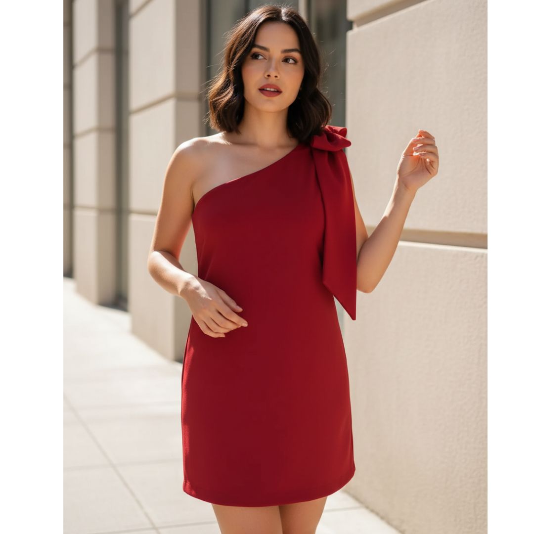 VESTIDO BRENDA ROJO ELEGANTE PARA MUJER - 1