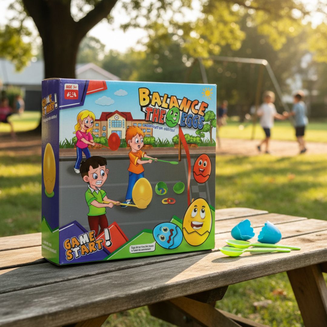 JUEGO DIDÁCTICO DE EQUILIBRIO BALANCEO CON HUEVO Y CUCHARA - 1