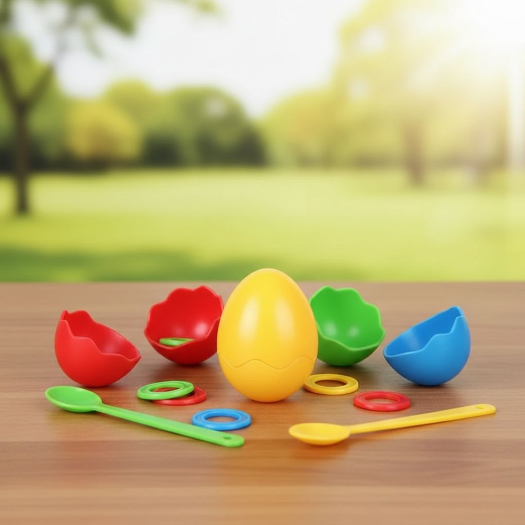 JUEGO DIDÁCTICO DE EQUILIBRIO BALANCEO CON HUEVO Y CUCHARA - 3
