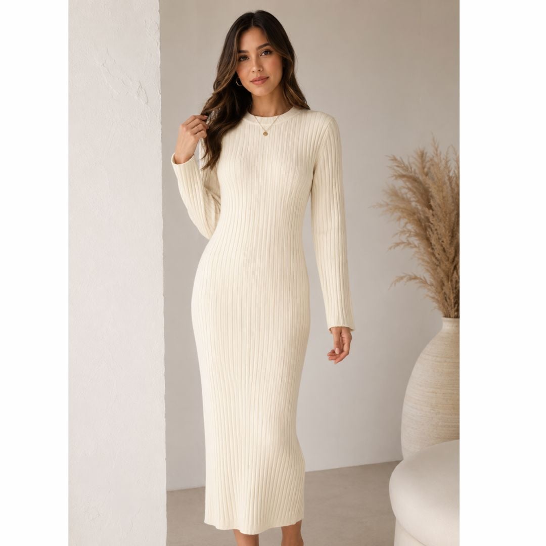 VESTIDO LARGO MUJER HILO - CASHMERE - 2