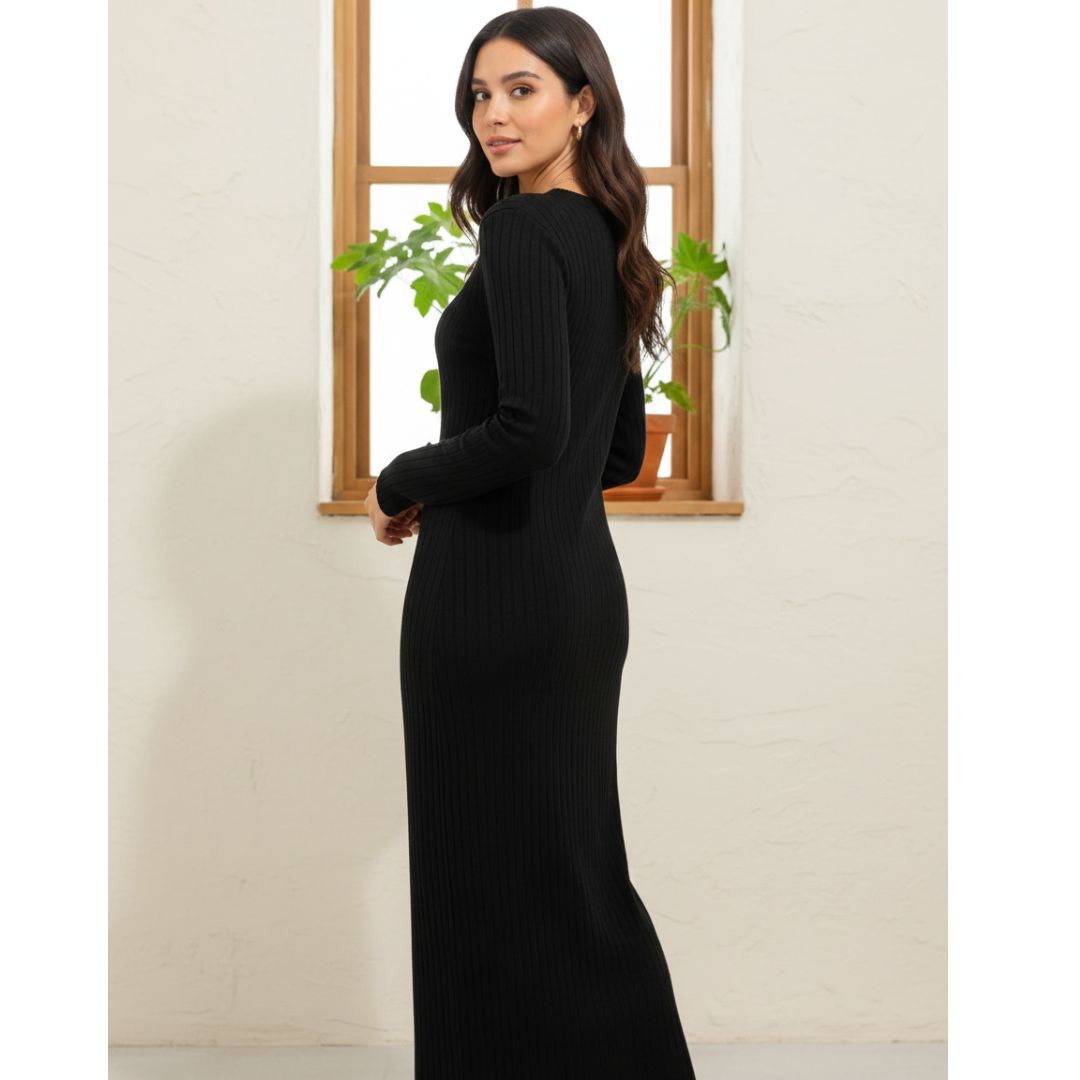 VESTIDO LARGO MUJER HILO - CASHMERE - 3