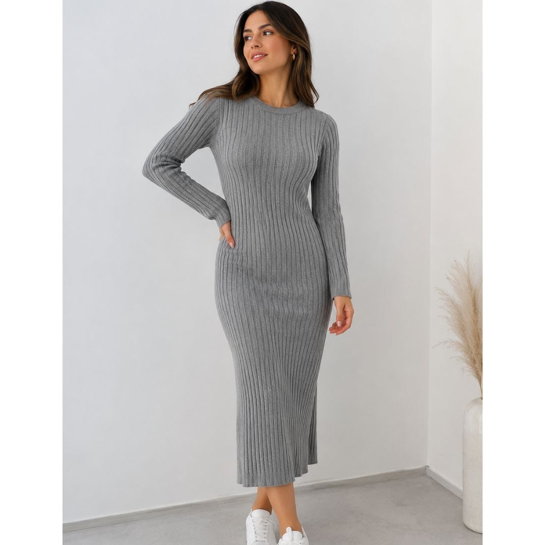 VESTIDO LARGO MUJER HILO - CASHMERE - 4