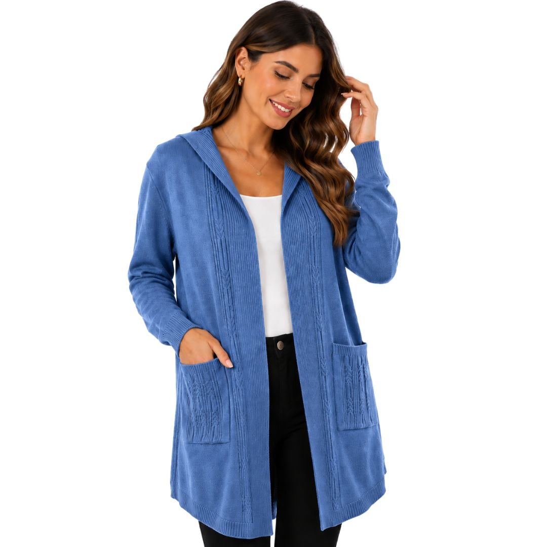 CARDIGAN CON CAPUCHA / CHOMPA DE HILO CASHMERE - 2