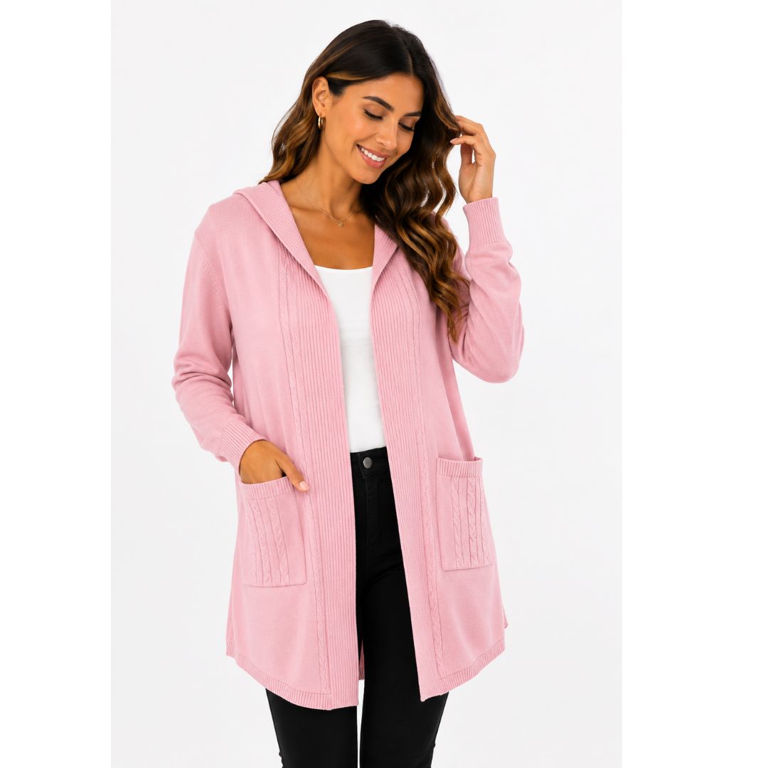 CARDIGAN CON CAPUCHA / CHOMPA DE HILO CASHMERE - 5