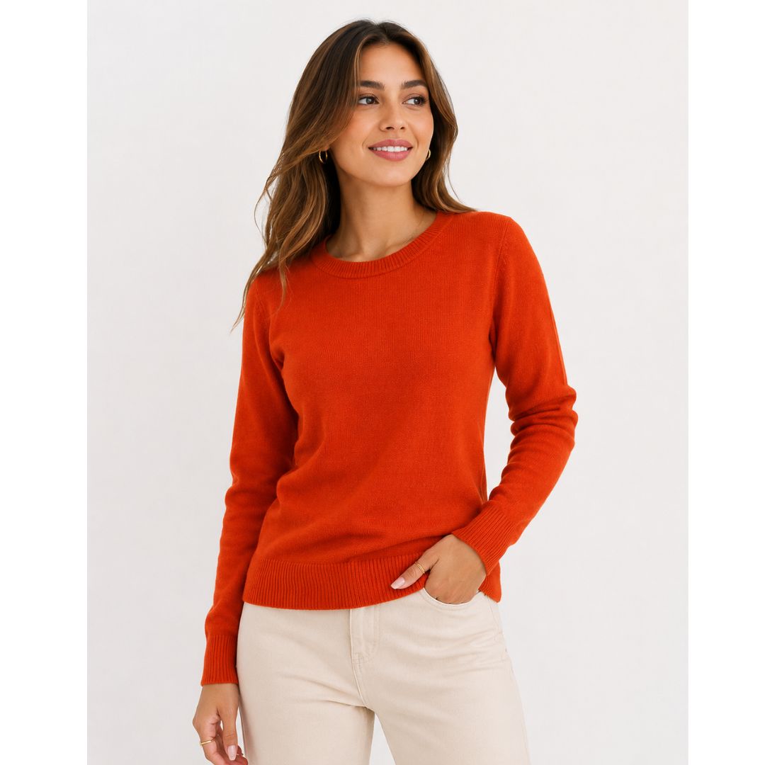 CHOMPA MUJER CUELLO REDONDO CASHMERE HILO - 1