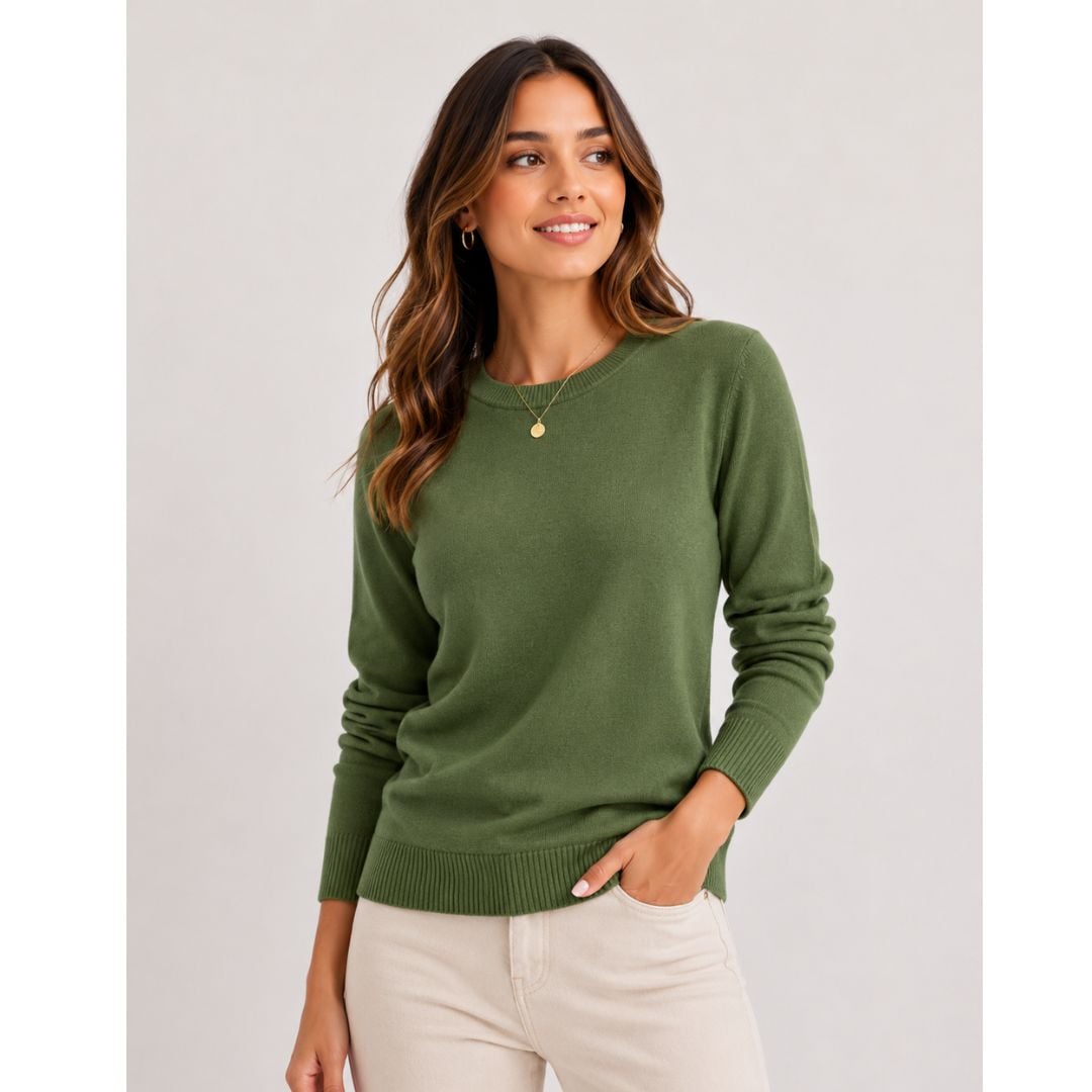 CHOMPA MUJER CUELLO REDONDO CASHMERE HILO - 4