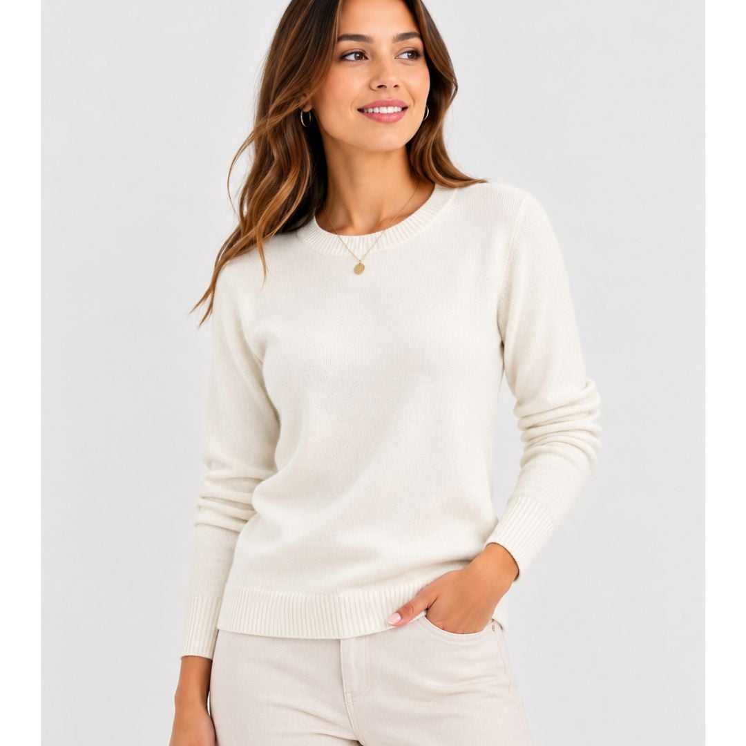 CHOMPA MUJER CUELLO REDONDO CASHMERE HILO - 1