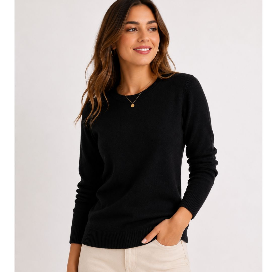 CHOMPA MUJER CUELLO REDONDO CASHMERE HILO - 2