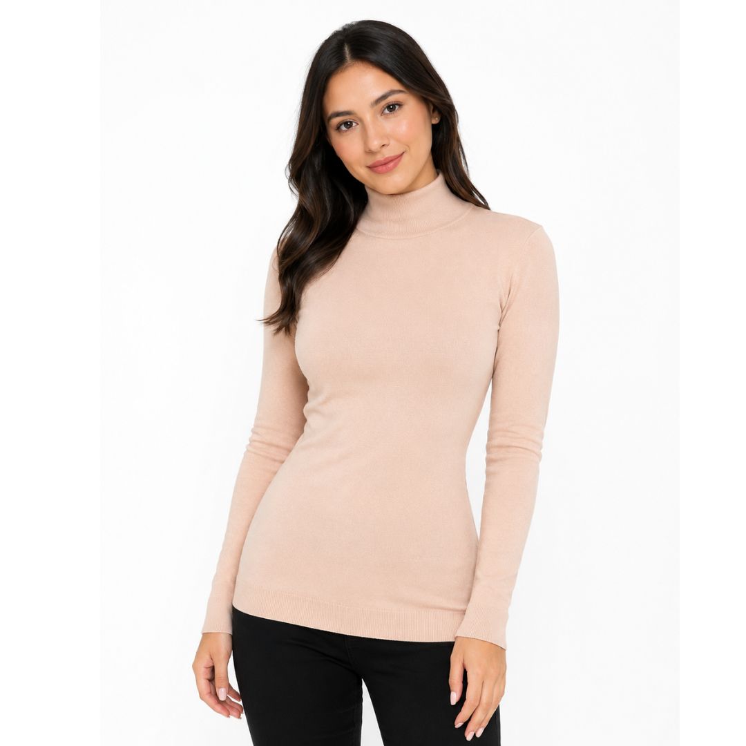 CHOMPA DE MUJER CASHMERE HILO CUELLO ALTO - TALLAS S/M - 2