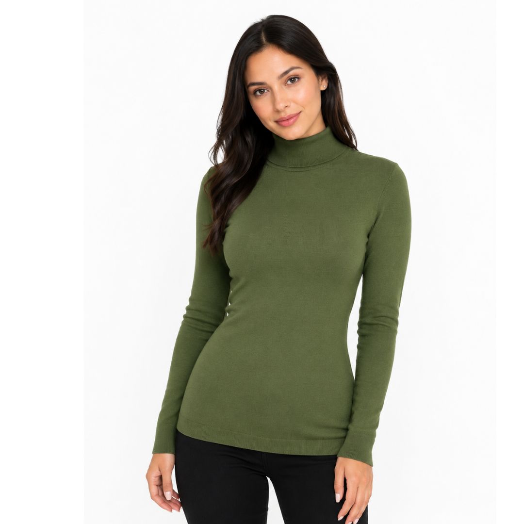 CHOMPA DE MUJER CASHMERE HILO CUELLO ALTO - TALLAS S/M - 3
