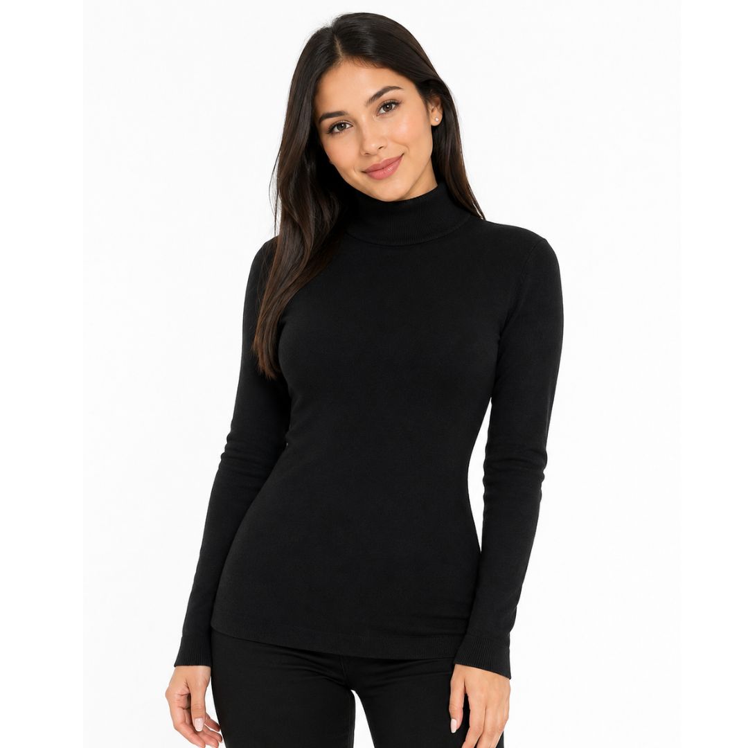 CHOMPA DE MUJER CASHMERE HILO CUELLO ALTO - TALLAS S/M - 4