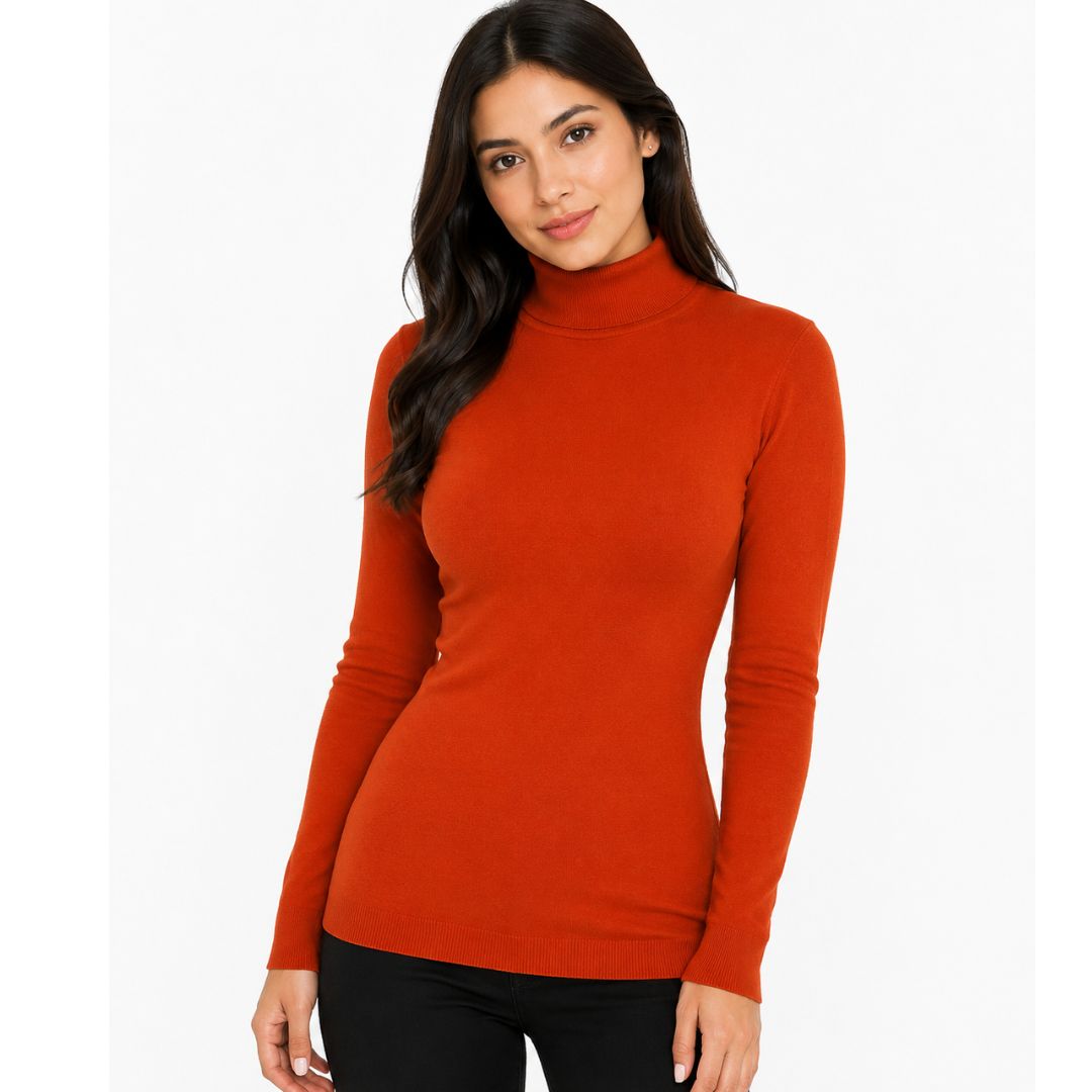 CHOMPA DE MUJER CASHMERE HILO CUELLO ALTO - TALLAS S/M - 5