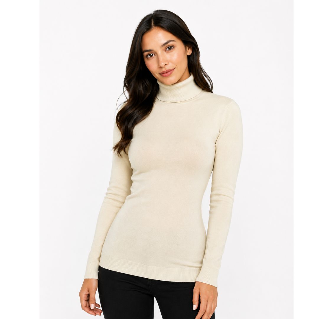 CHOMPA DE MUJER CASHMERE HILO CUELLO ALTO - L/XL - 5