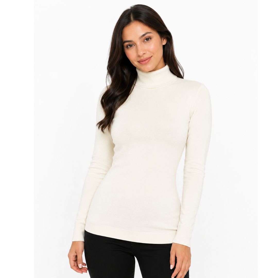 CHOMPA DE MUJER CASHMERE HILO CUELLO ALTO - L/XL - 6
