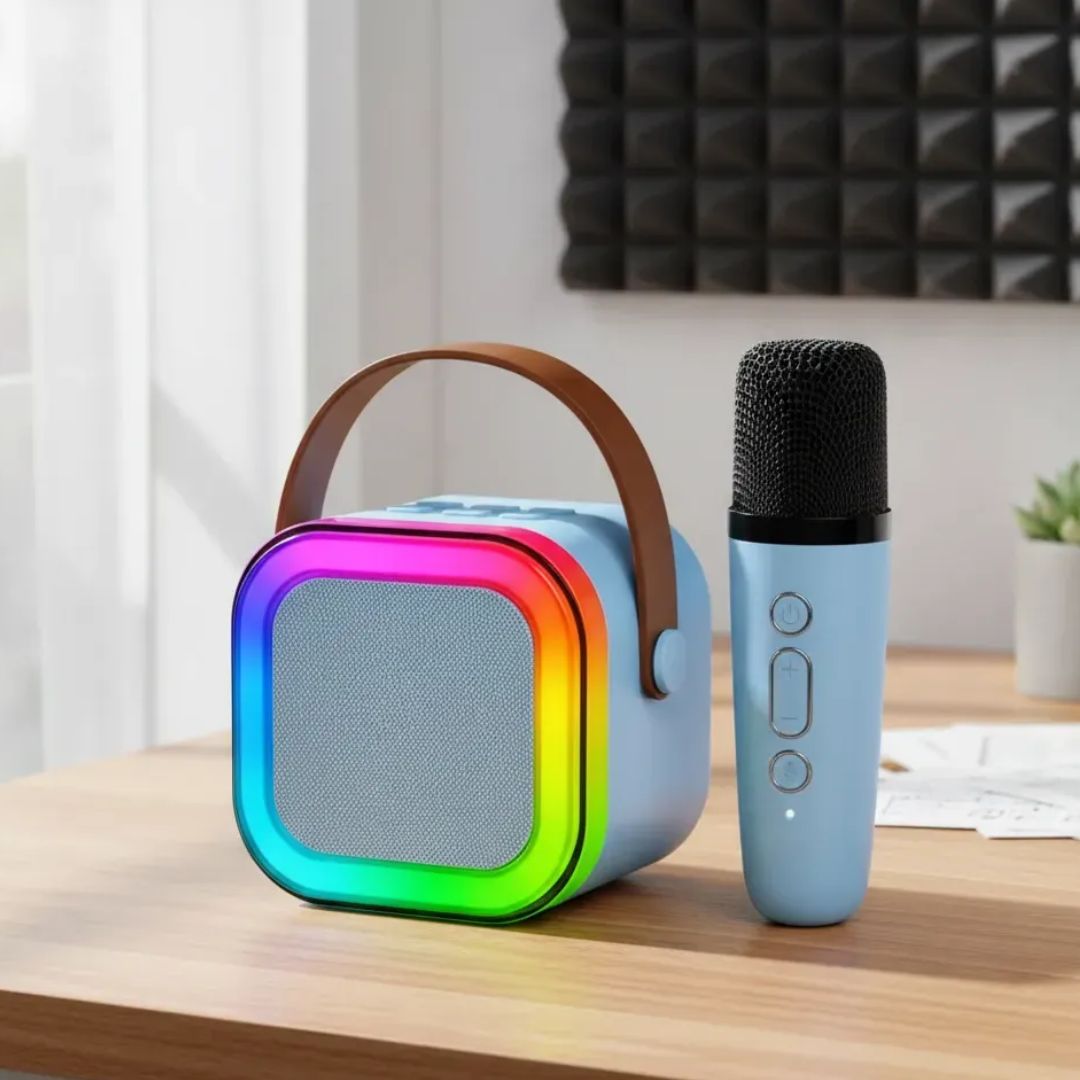 MINI PARLANTE CON MICRÓFONO ALTAVOZ BLUETOOTH INALÁMBRICO PARA KARAOKE PARA NIÑOS - 1