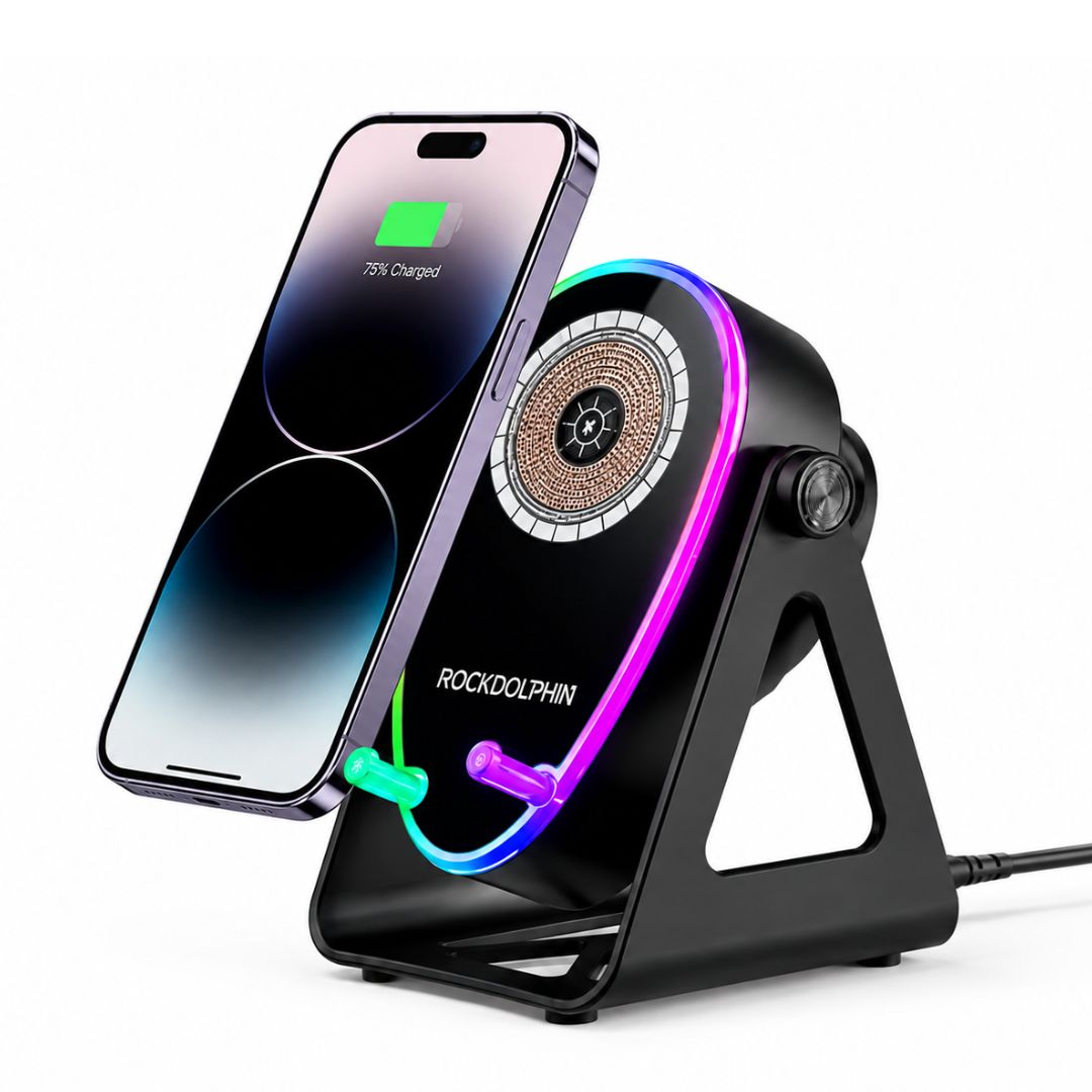 SOPORTE AJUSTABLE PARA TELÉFONO 3 EN 1 CON ALTAVOZ BLUETOOH RGB - 1