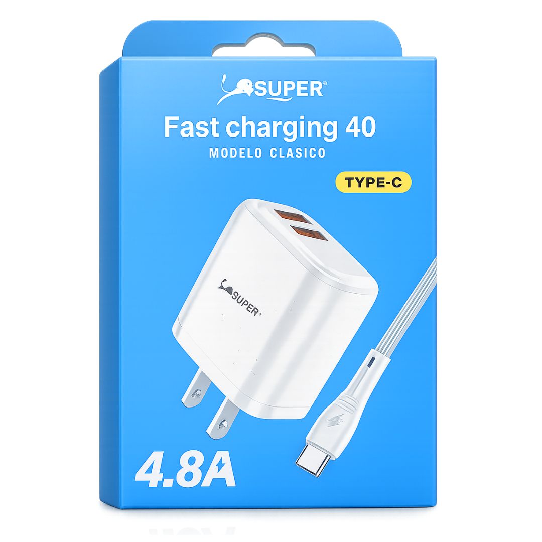 CARGADOR RÁPIDA 4.8A CON CABLE MICRO USB A C CARGA INTELIGENTE - 1