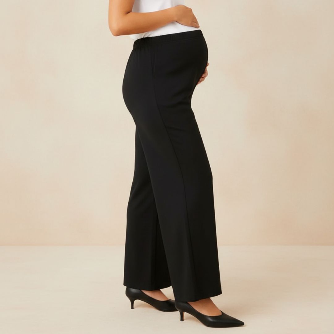 PANTALÓN FRESCO DE TELA LINO CON BOLSILLOS PARA EMBARAZADA / MATERNIDAD - 2