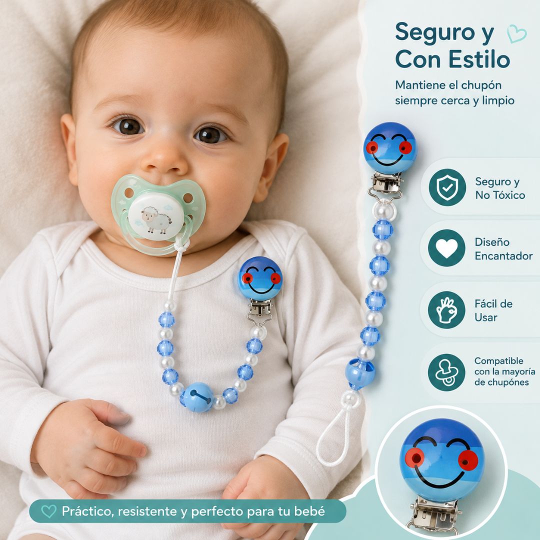 SUJETADOR DE CHUPÓN PARA BEBE - AZUL - 1