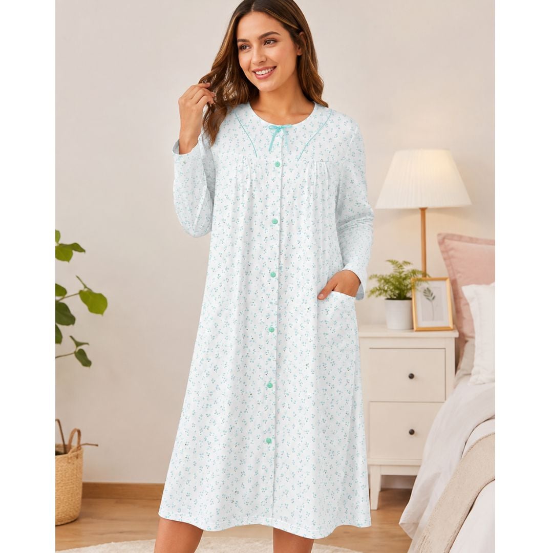 CAMISÓN MATERNAL MANGA LARGA PARA EMBARAZO Y POSTPARTO - TALLA XL - 1