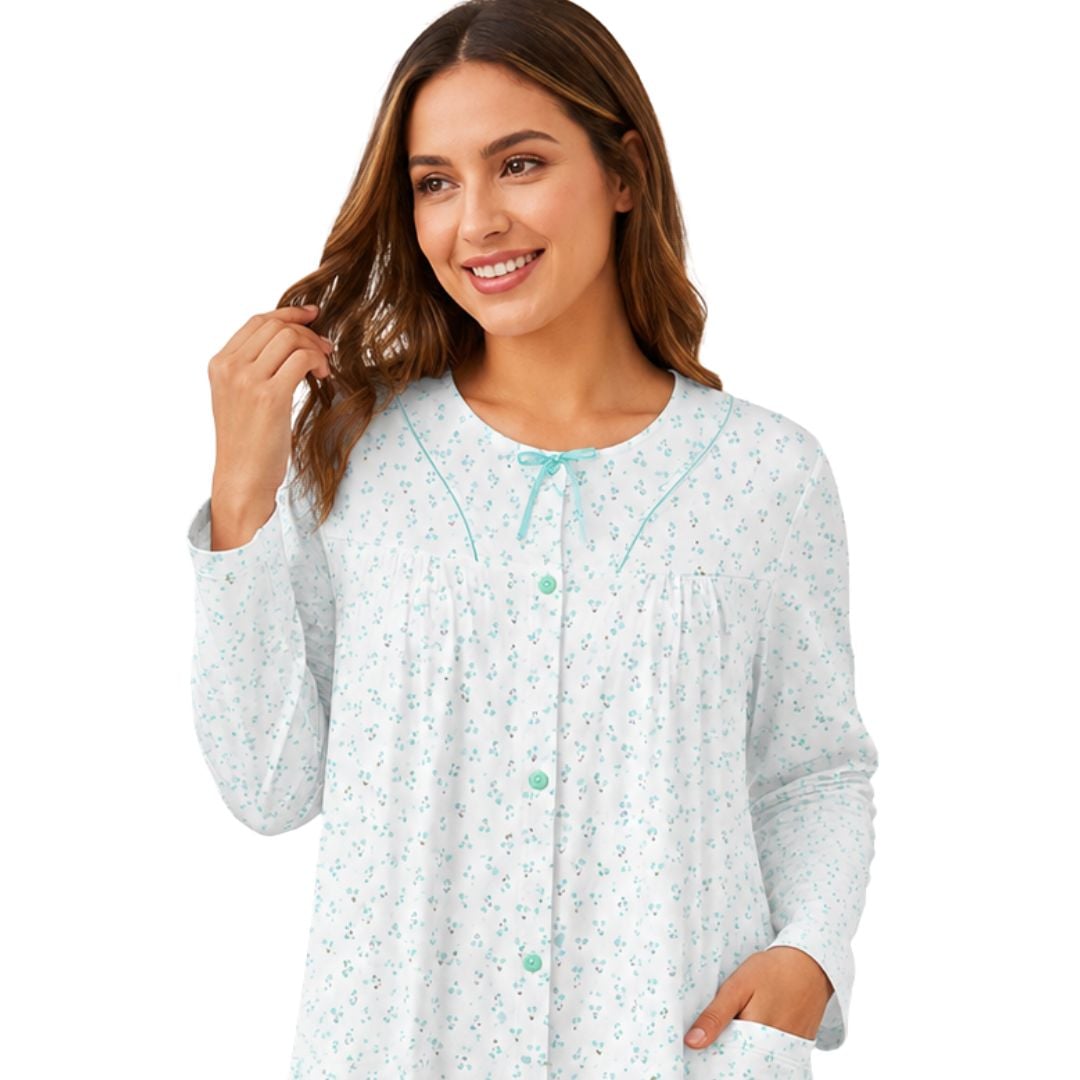 CAMISÓN MATERNAL MANGA LARGA PARA EMBARAZO Y POSTPARTO - TALLA XL - 2