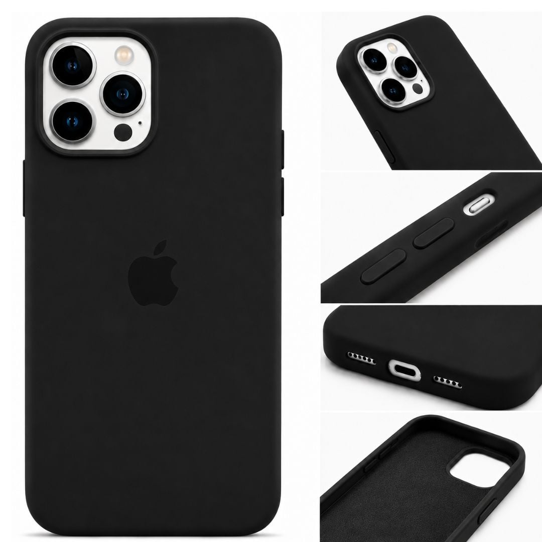 CARCASA DE SILICONA IPHONE 14 PLUS - NEGRO - 1