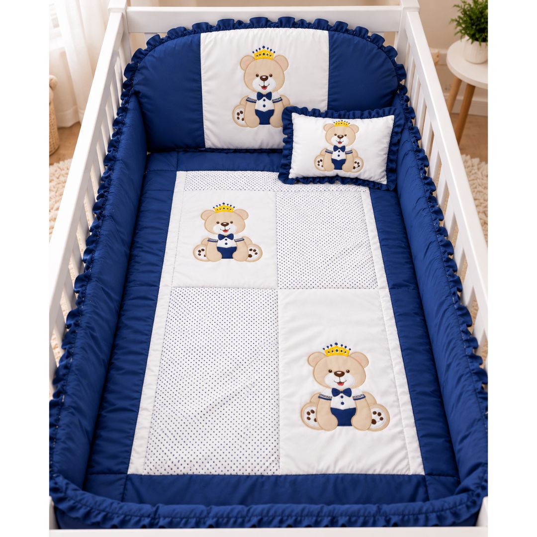 SET DE CUNA DE BEBE CON 5 PIEZAS - AZUL - 2