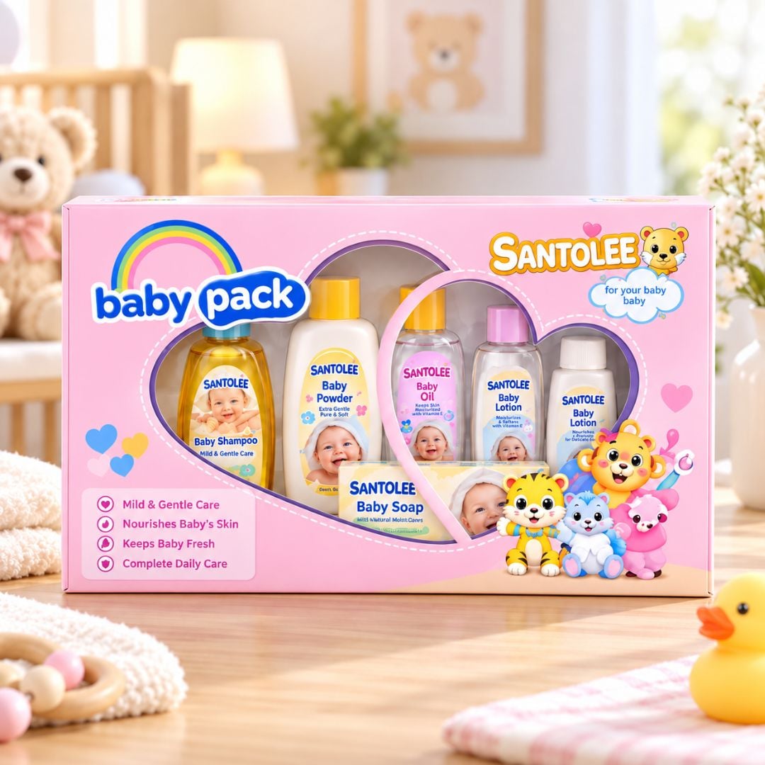 SET DE CUIDADO DE BEBE KIT RECIEN NACIDO (SHAMPOO + TALCO+ COLONIA + ACEITE + JABON) - NIÑA - 1