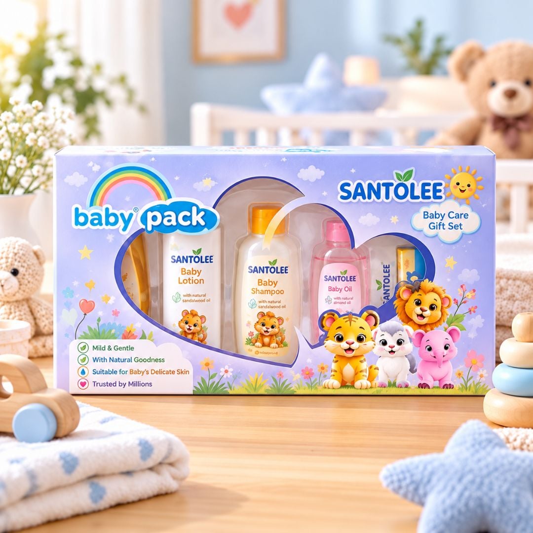SET DE CUIDADO DE BEBE KIT RECIEN NACIDO (SHAMPOO + TALCO+ COLONIA + ACEITE + JABON) - NIÑO - 1