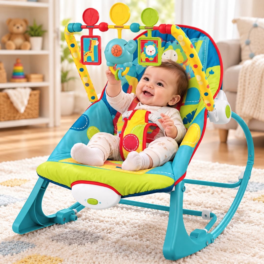 SILLA MECEDORA VIBRADORA MUSICAL PARA BEBÉ - 1