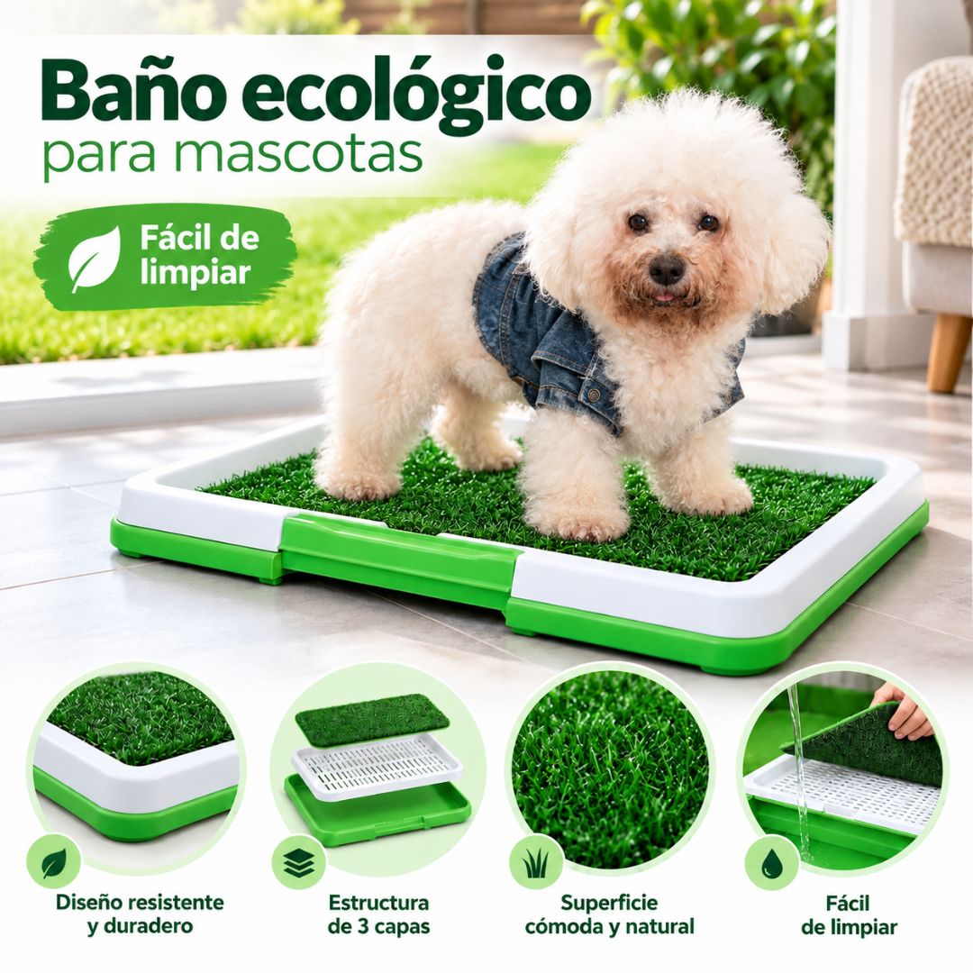 BAÑO ENTRENADOR PARA PERROS PORTATIL 47X34 CM - BANDEJA SANITARIA PARA MASCOTAS - 1