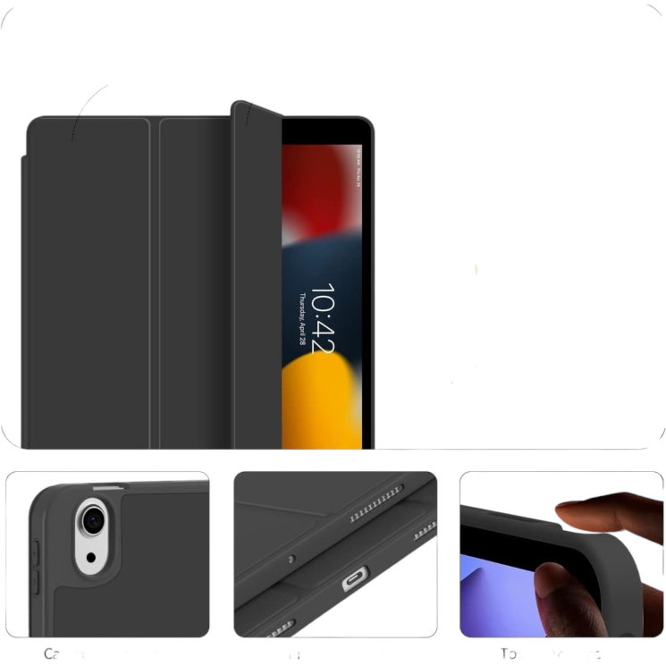 FUNDA CON PORTA LAPIZ PARA IPAD AIR 11 M2 2024 NEGRO - 2