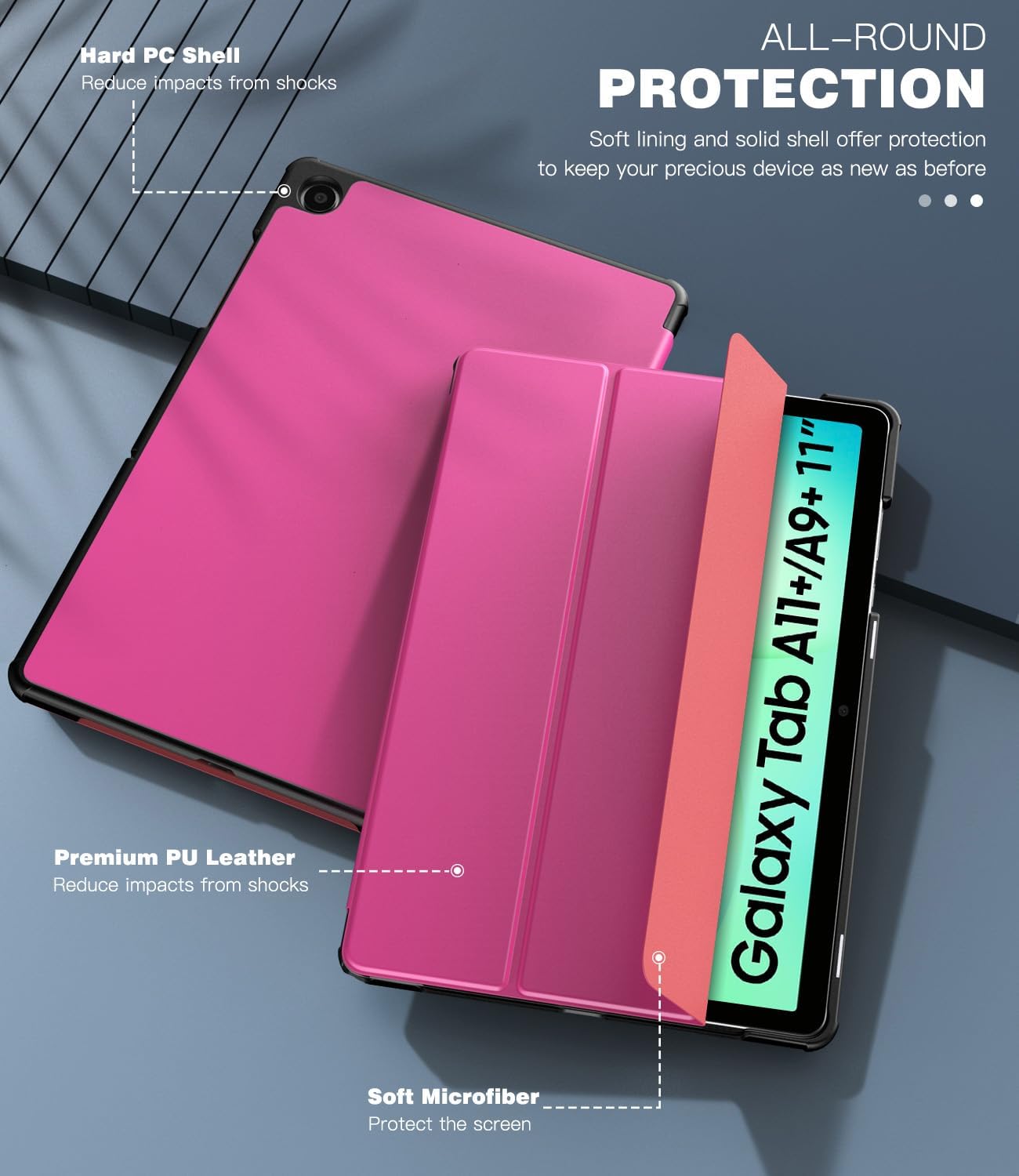 FUNDA BOOKCOVER PARA SAMSUNG SAMSUNG A11+ 11' FUCSIA - 2