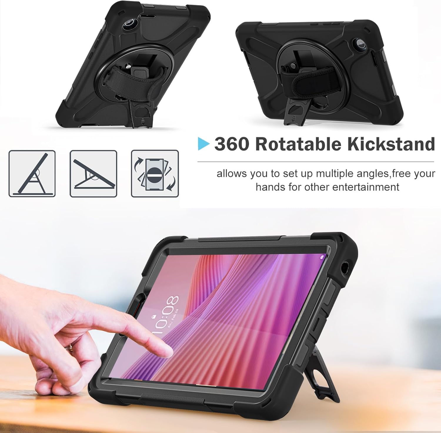 FUNDA ANTIGOLPE PARA TABLET LENOVO TAB ONE 8.7” TB305FU/K9 NEGRO - 3