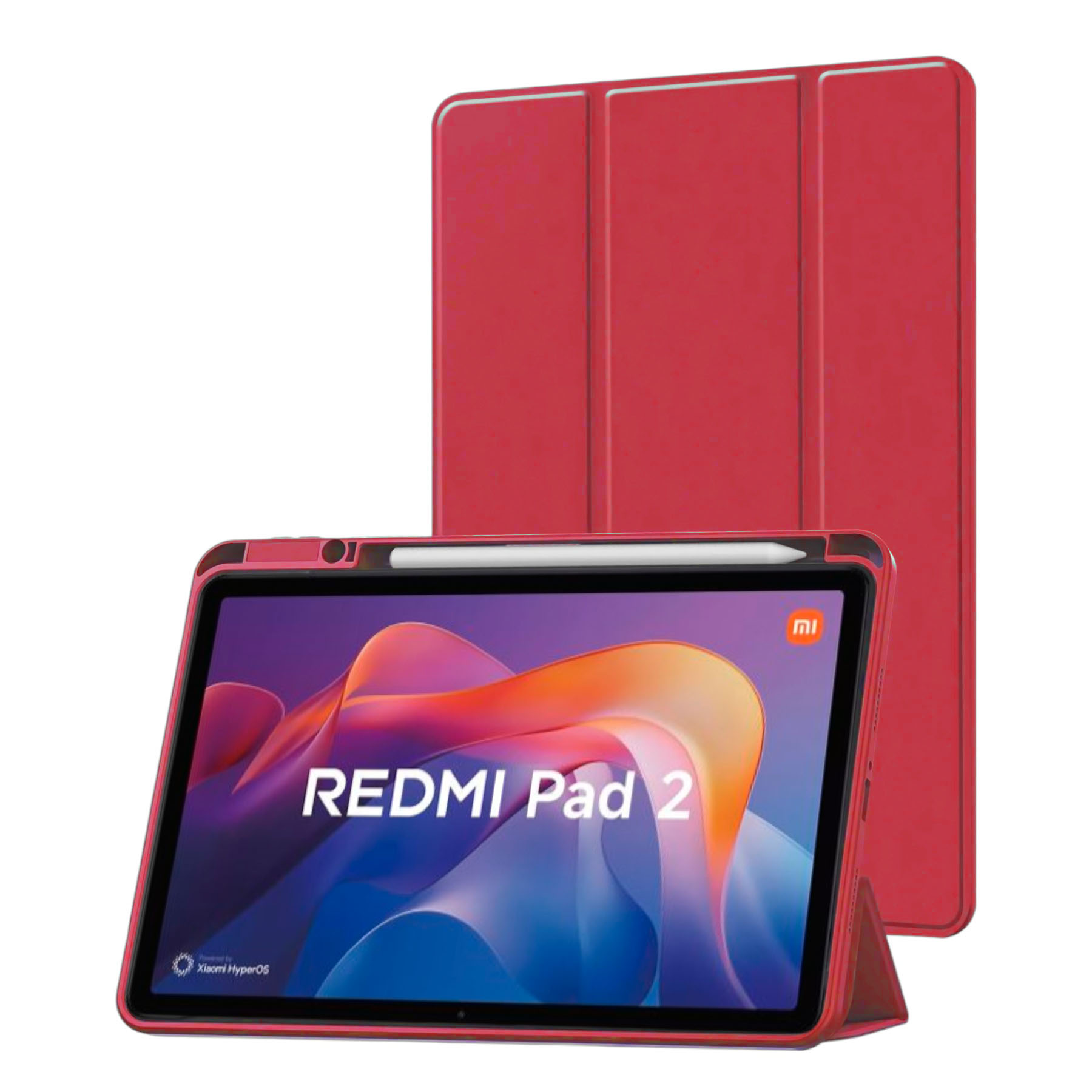 FUNDA SMART COVER PARA TABLET XIAOMI REDMI PAD 2 11' ROJO - 1