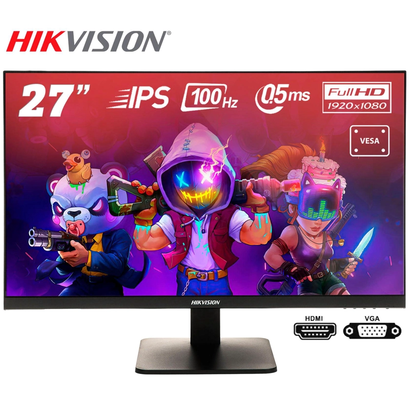 MONITOR HIKVISION 27' IPS FHD 100HZ 5MS (DS-D5027F2-1P2) VGA/HDMI - 1