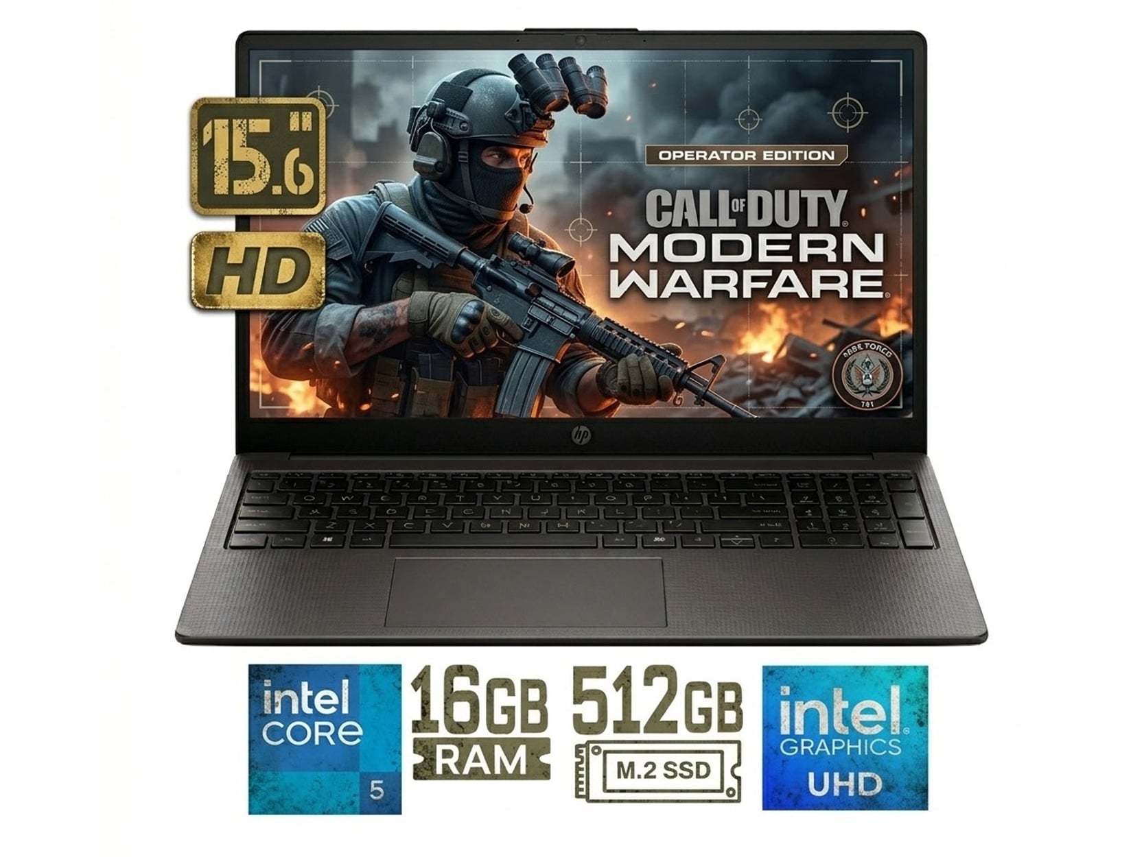 LAPTOP HP INTEL CORE 5 120U RAM 16GB SSD 512GB 250R G10 15.6' HD - 1