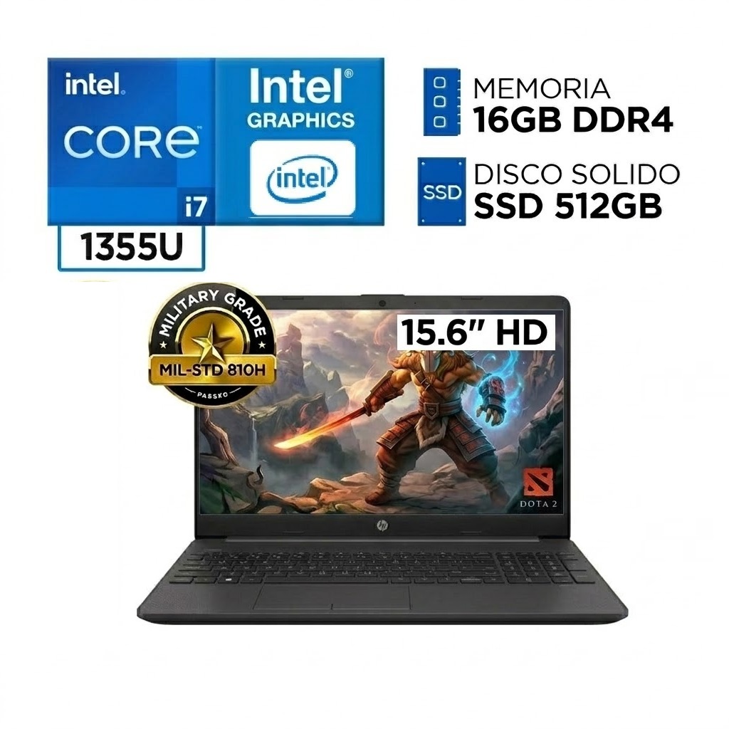 LAPTOP HP INTEL CORE I7 1355U RAM 16GB SSD 512GB 250 G10 13VA GEN 15.6' HD - 1