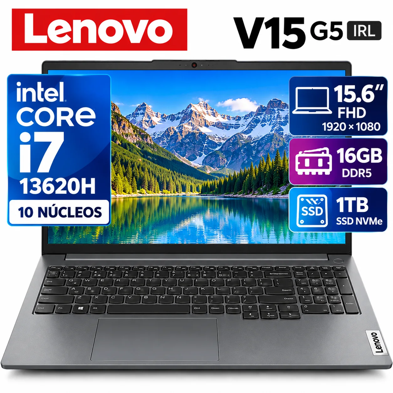 LAPTOP LENOVO CORE I7 13620H RAM 16GB 1TB SSD 15.6 FHD V15 G5 - 1