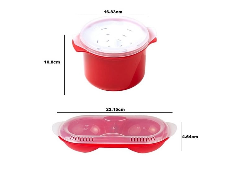 SET DE 2 TAPERS PARA MICOONDAS, ARROCERA + ESCALFADOR DE HUEVOS - 3