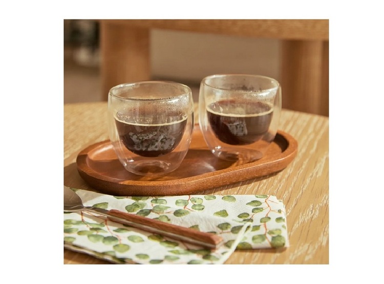 SET DE 4 TAZAS DOBLE PARED PARA CAFÉ ESPRESSO - TRANSPARENTE - 3