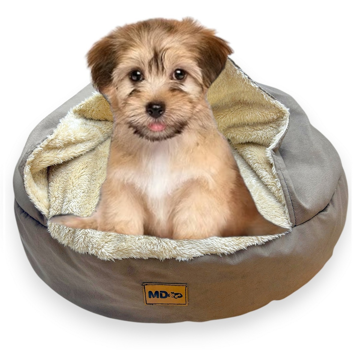 CAMA CUEVA PARA PERROS Y GATOS TALLA M - MARRÓN - 1