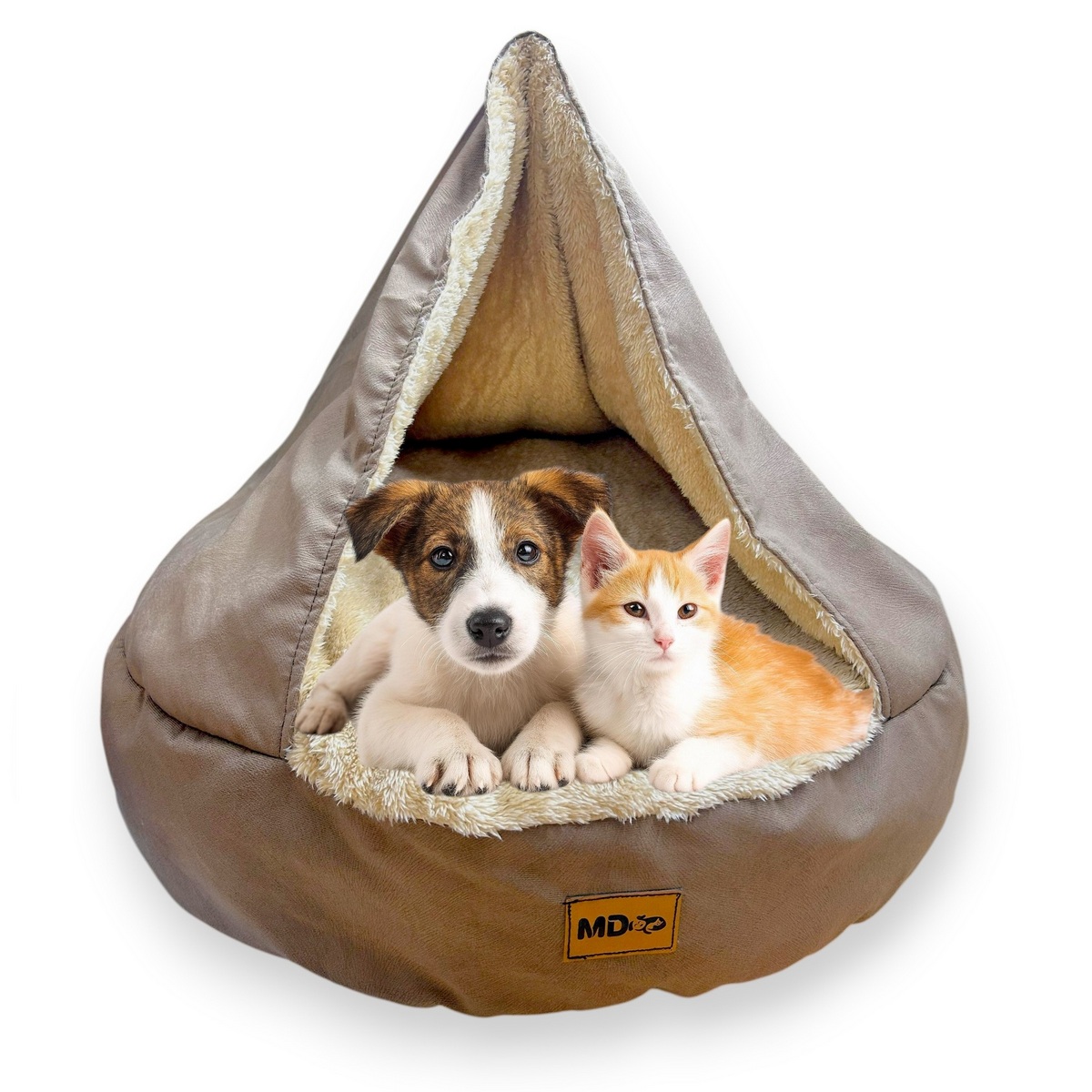 CAMA CUEVA PARA PERROS Y GATOS TALLA XL - MARRÓN - 1