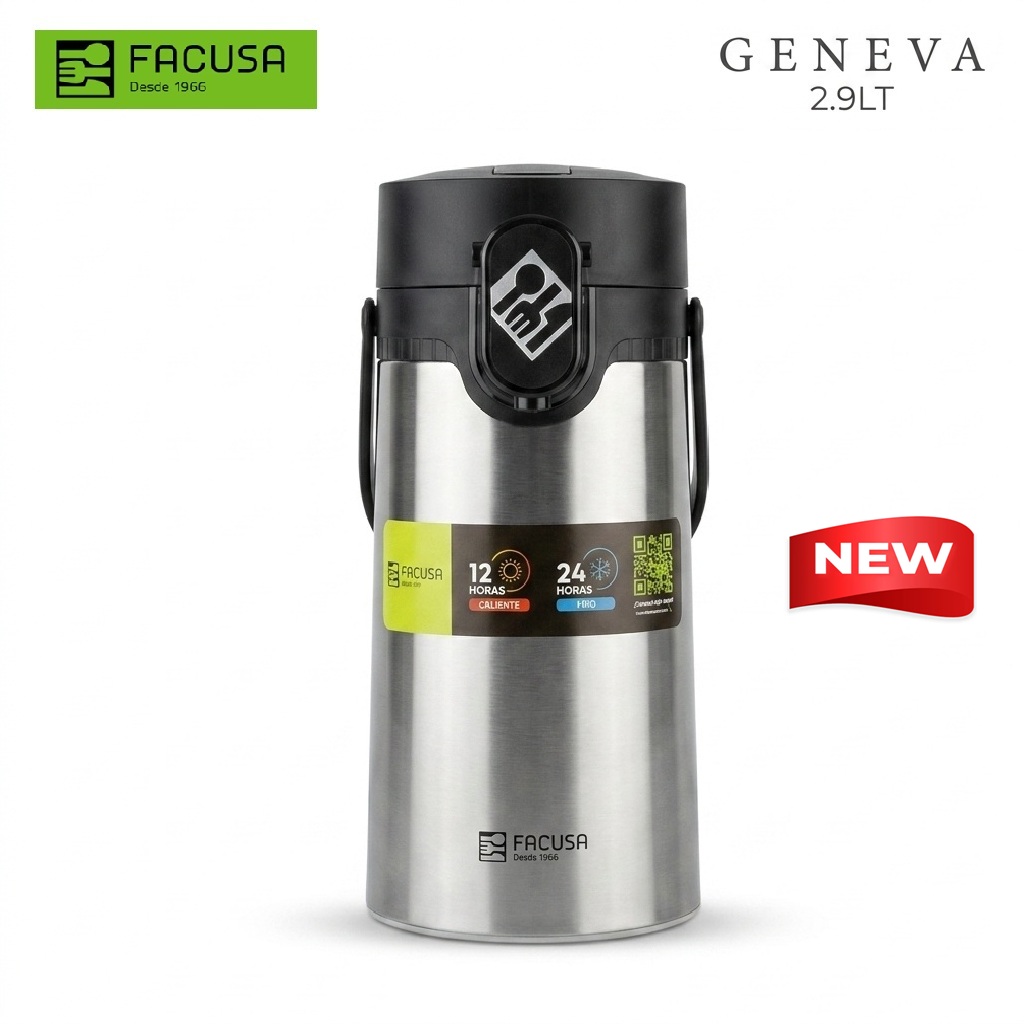TERMO SIFÓN 2.9 LT. ACERO INOXIDABLE GENEVA LEVER - 1