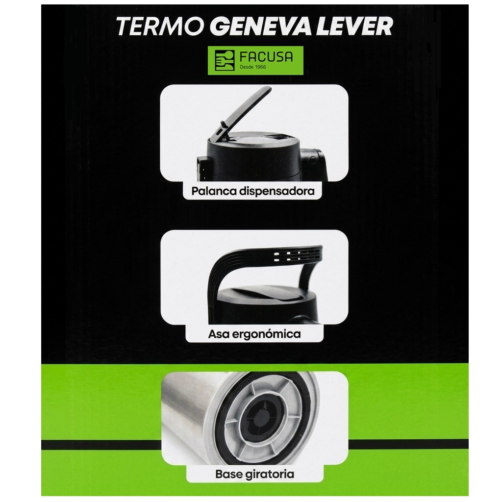 TERMO SIFÓN 2.9 LT. ACERO INOXIDABLE GENEVA LEVER - 3