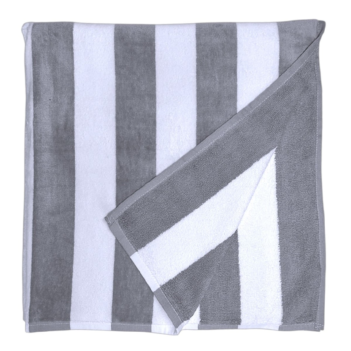 TOALLA DE PLAYA GRIS CON BLANCO 90CM X 180CM - 1